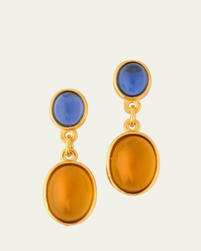 Gold Plated Multicolor Drop Earrings